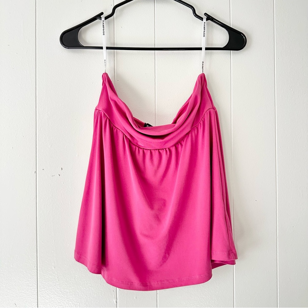 Rampage pink flowy tube top, size small